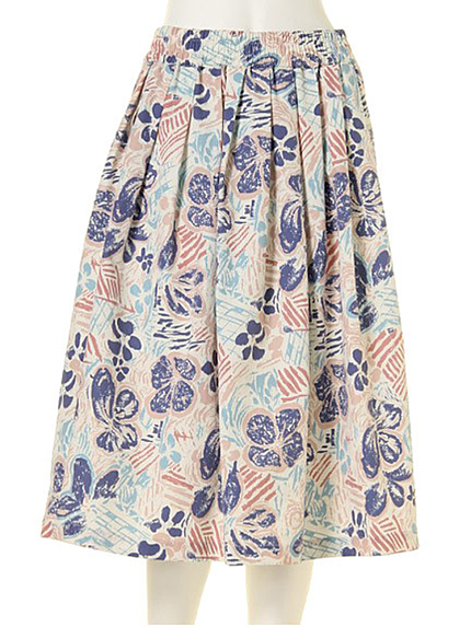 【dazzlin】花柄膝丈スカート