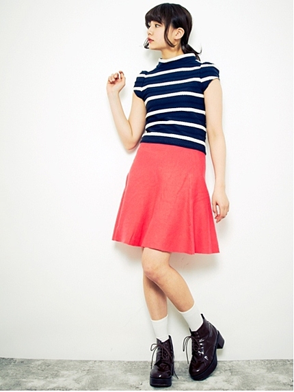 dazzlinニット膝丈フレアスカート