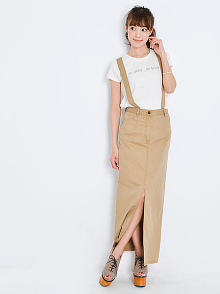 dazzlin【red】ツイルジャンパースカート