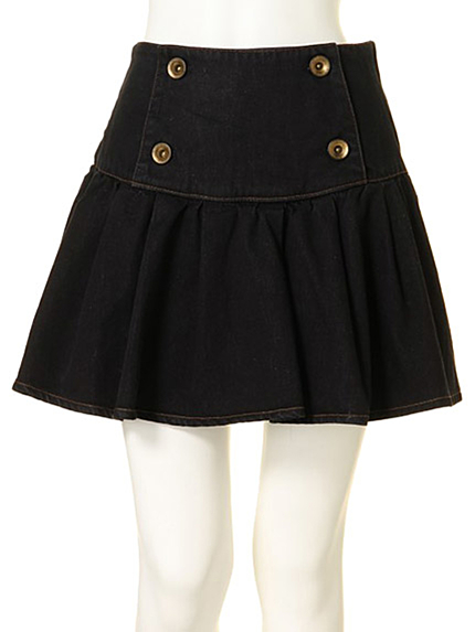 デニムプリーツキュロットスカート