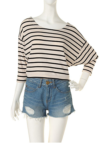 dazzlin【dazzlin】バックリボンショート丈トップス