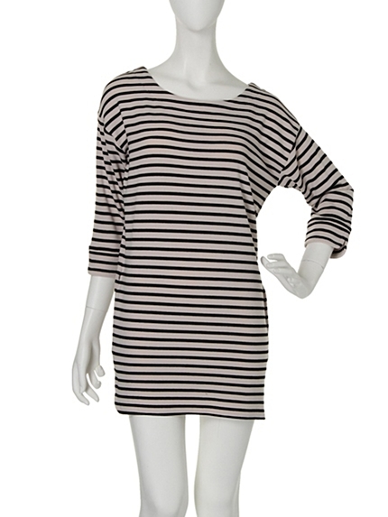 バックリボンボーダーカットチュニック