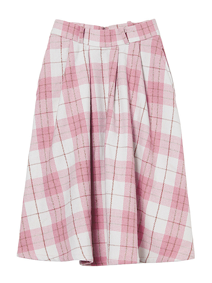PAMEO POSEPLAID FLARE SKIRT