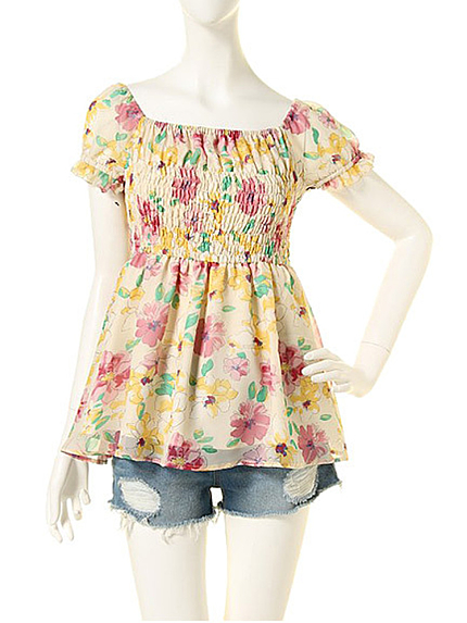 【dazzlin】花柄シフォンチュニック