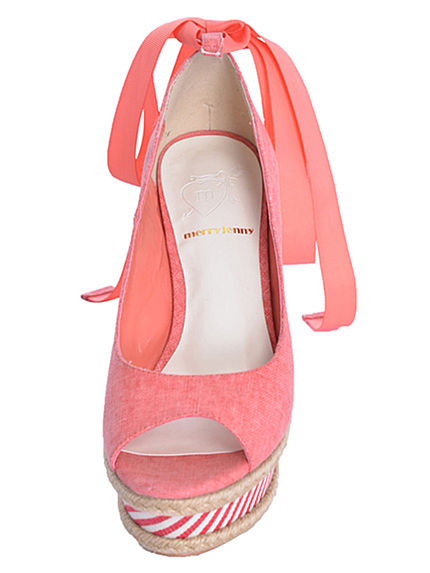 merry jenny【goods】ヘンプストライプリボンパンプス