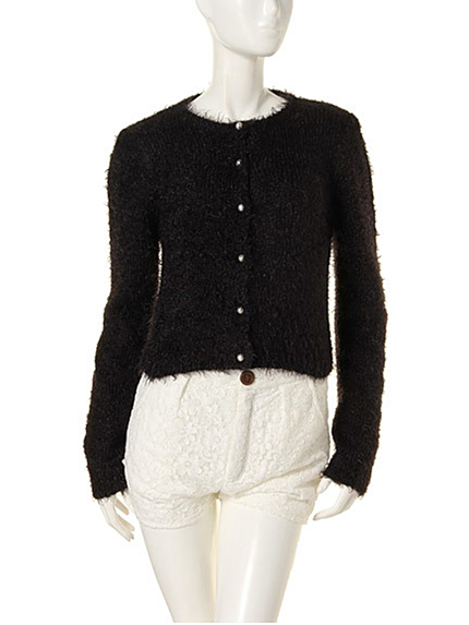 merry jennyフェザーパールボタンカーディガン