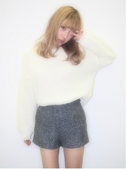 merry jennyウールタックフレアショートパンツ
