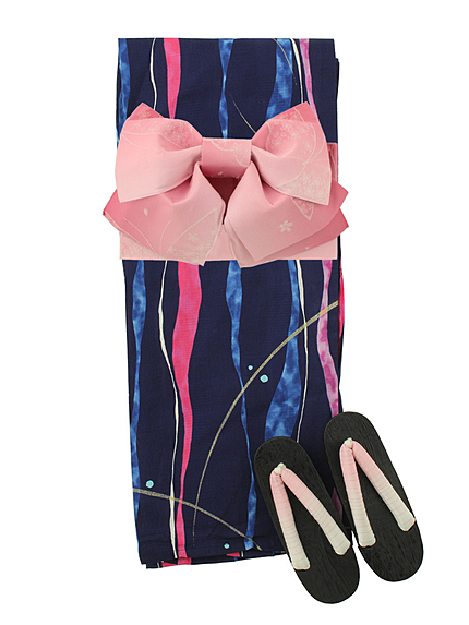 RUNWAY channel【浴衣コレクション】3点セット よろけ縞　NV