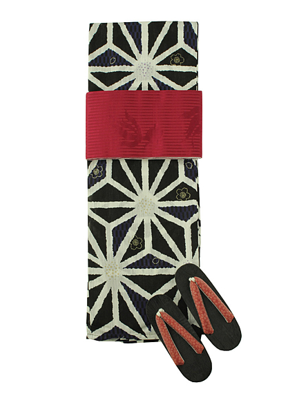 RUNWAY channel【浴衣コレクション】3点セット 麻の葉 クロ