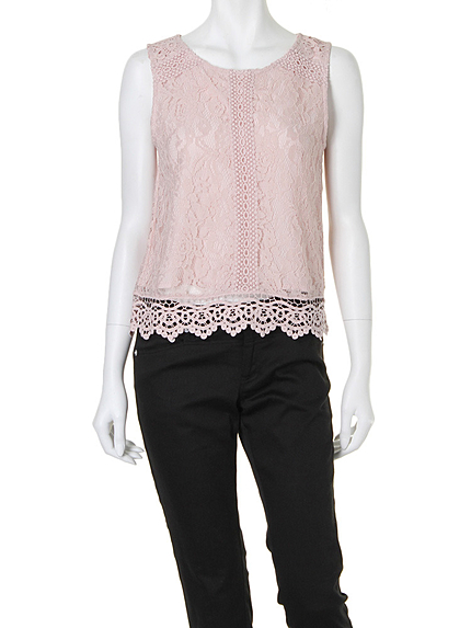 MERCURYDUO【DUO】 レース×レースタンクBL（Bピンク）