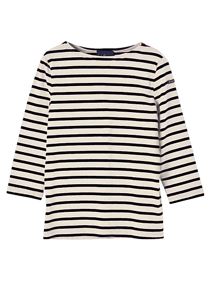 BORNYLe minor七分袖ボーダーTシャツ