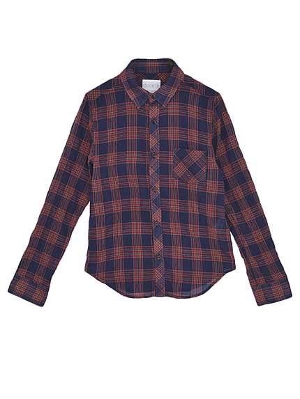 choosy chu【CB】ウールナイロンガーゼチェックシャツ