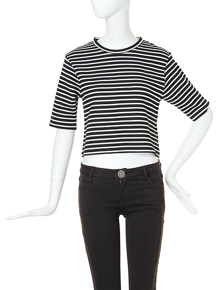 【CASUAL】立体ボーダートップス