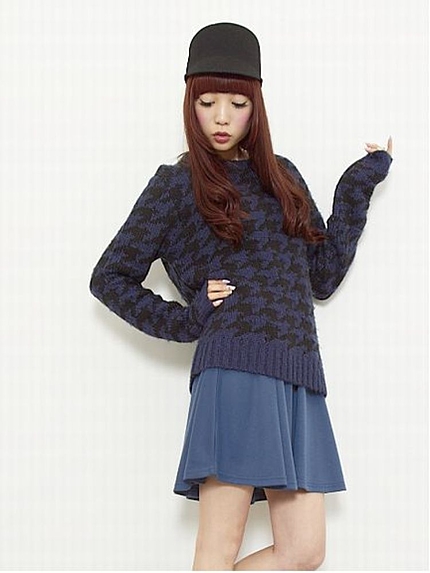 elianegigi【elianegigi】千鳥ジャガードニットプルオーバー