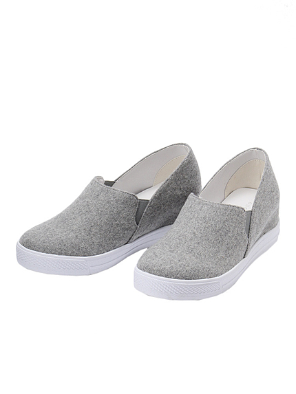 【GDS】 マルチ素材インヒール付スリッポン（ウール）