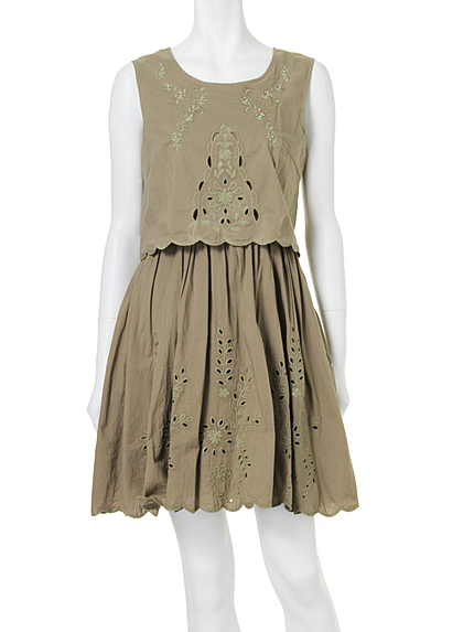 MERCURYDUO【DUO】 コットン刺繍レイヤードOP