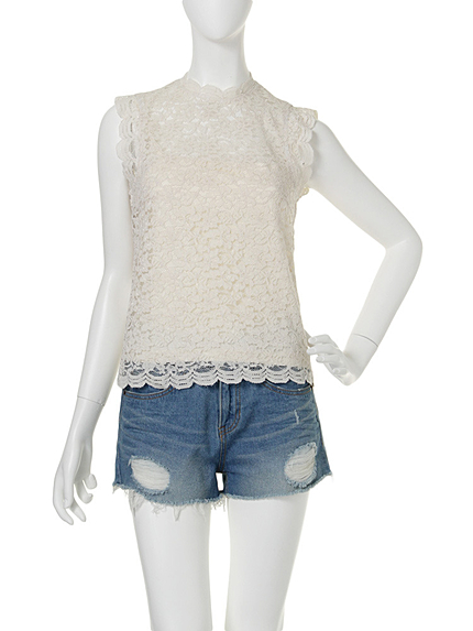 【dazzlin】ハイネックレーストップス