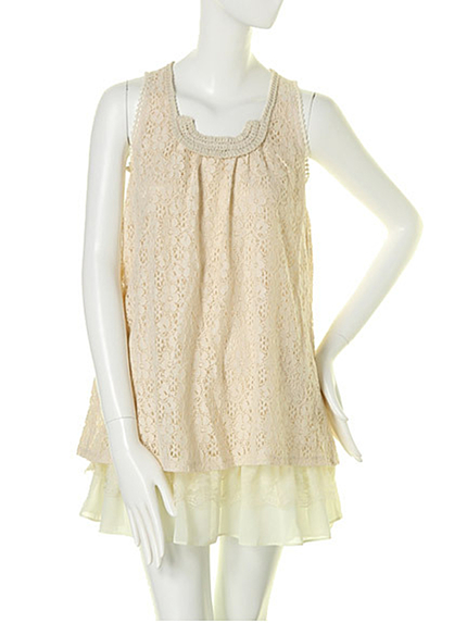 Littny【Littny】刺繍レース3段OP