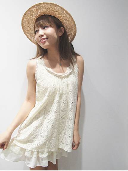 Littny【Littny】刺繍レース3段OP