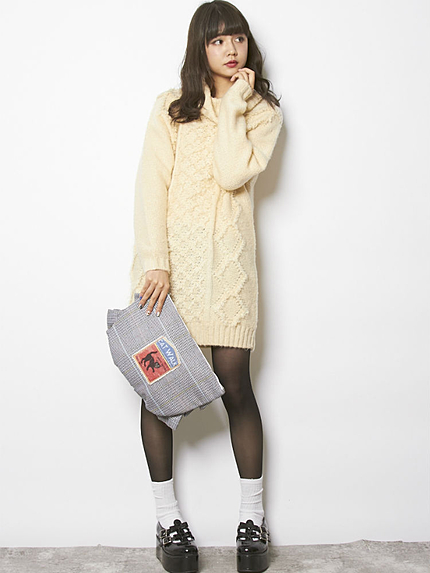 merry jenny【girly】ポコポコケーブルニットワンピース