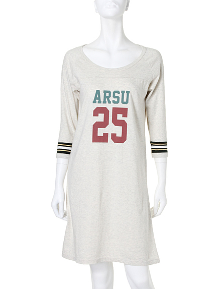 【casual】ナンバリング7分袖カットワンピース