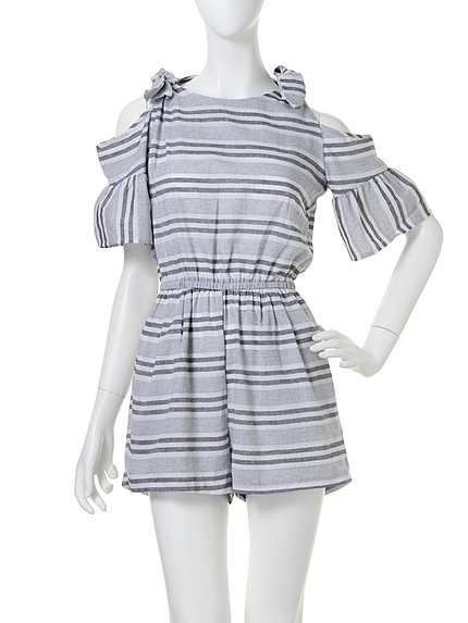 【dazzlin】肩リボンロンパース