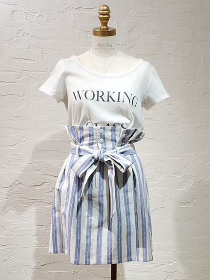 【dazzlin】ストライプウエストリボンスカート