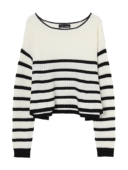 ボーダーダウンニットTOPS