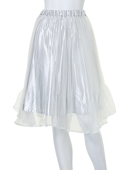 MERCURYDUO【BIJ】 グリッターラメミディ丈SK（シルバー）