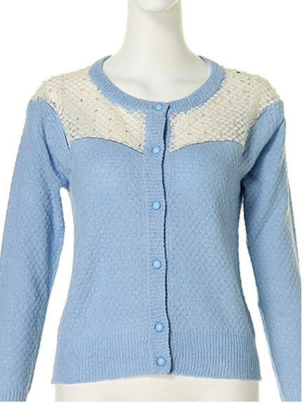 MERCURYDUODUO レース パール刺繍ニットCD