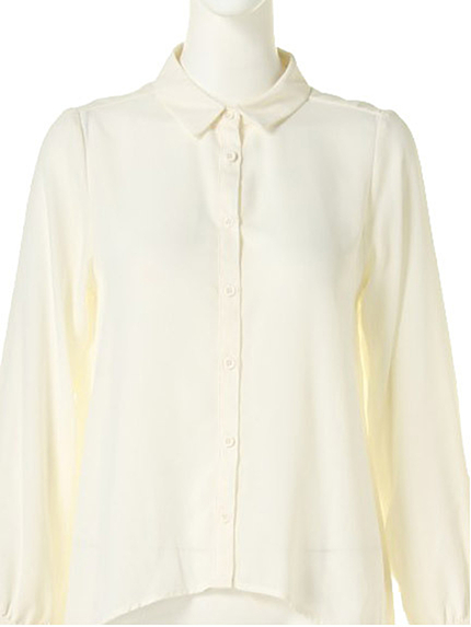 MERCURYDUODUO シフォンフレアー長袖BL