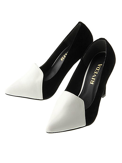 RIVEDAバイカラーパンプス