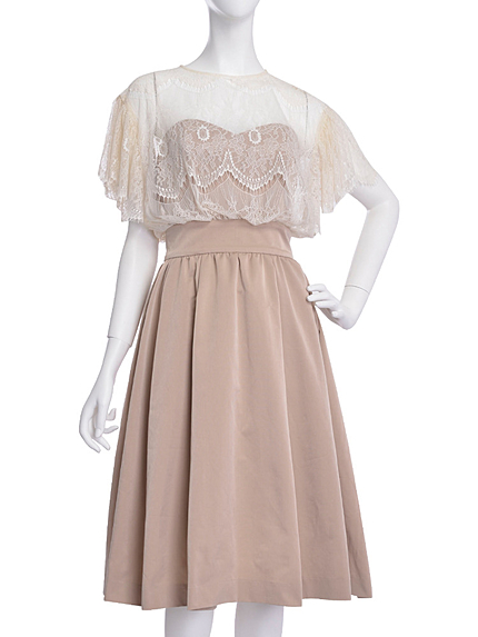 レースブラウスドッキングワンピース