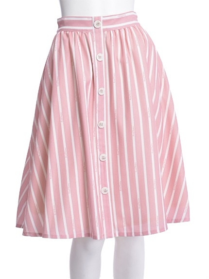 【girly】ロゴストライプMフレアスカート
