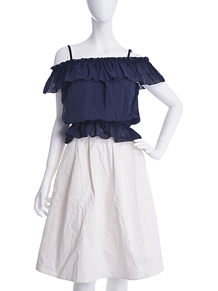 merry jenny【girly】コットンフリルオフショルTOPS