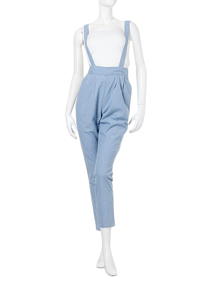 merry jenny【gold】ダンガリーデニムサロペット