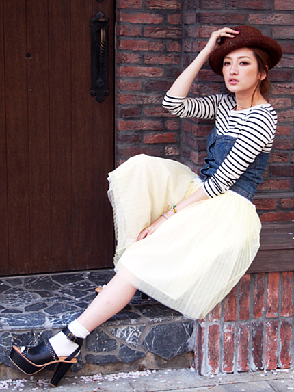 Ungrid【Lady Like】プリーツチュールSK