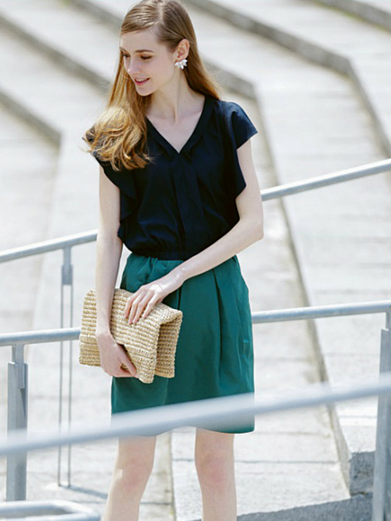 prix de fleur【ROSE】バイカラードッキングワンピース