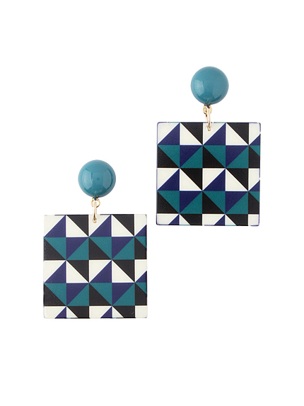 MURUA【FEMININE】レトロ柄プレートピアス