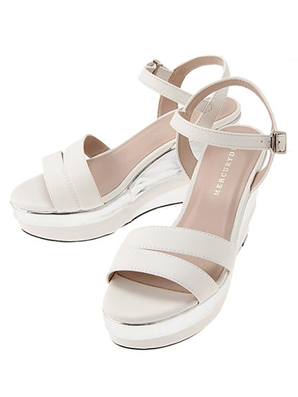 MERCURYDUO【GDS】 シルバーラインクロスサンダル