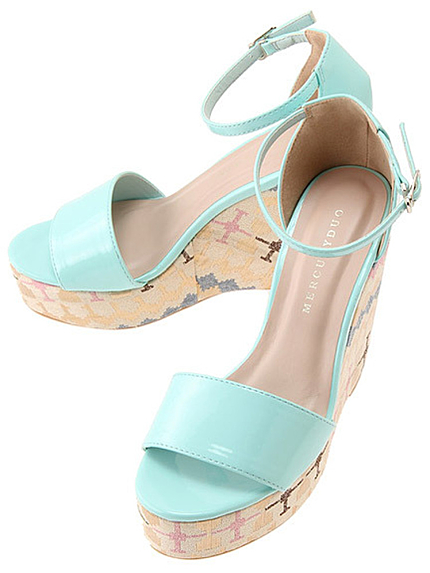 MERCURYDUO【GDS】 ジャガードウェッジサンダル