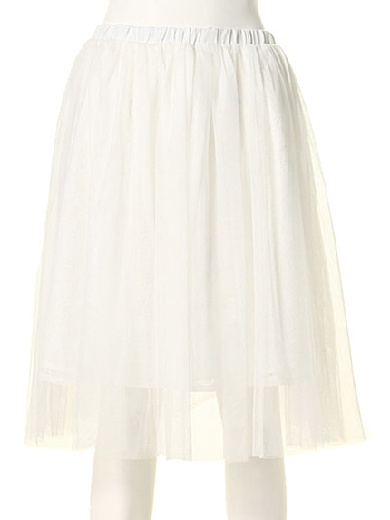 MERCURYDUO【DUO】 チュール×レースギャザーSK