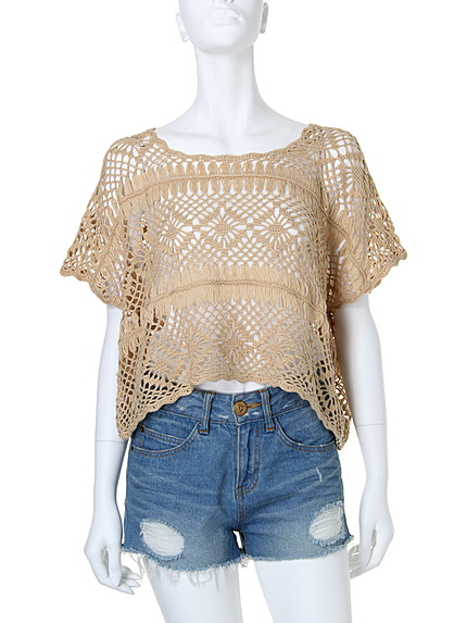 Ungrid【Lady Like】カギ針ニットトップス