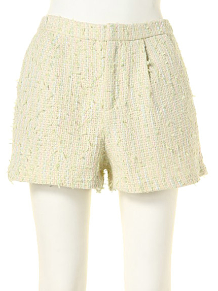 【DUO】 ツイードタックショートパンツ（Lイエロー）