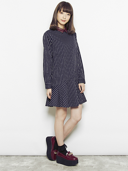 フリルシャツワンピース