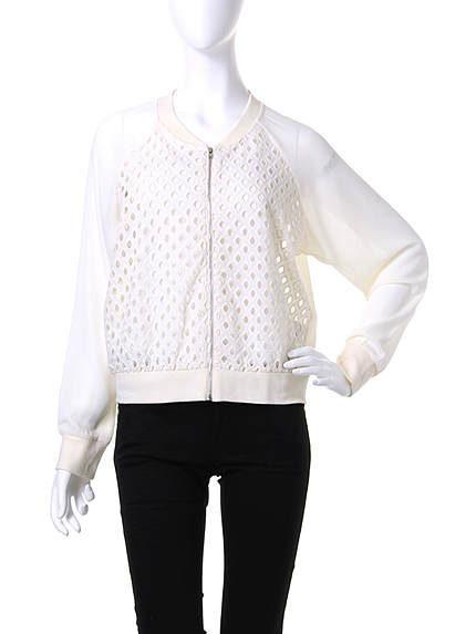 choosy chu【Ｕ】ジョーゼットレース切替ジャケット