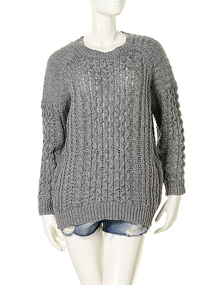 choosy chu【choosychu】クルーネックアランニットPO