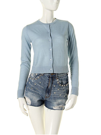 choosy chu【choosychu】アンゴラ混クルーカーデ