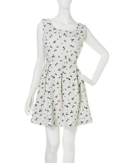 【dazzlin】スクエアネック花柄ワンピース