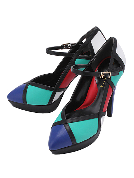 RUNWAY channel【vanitybeauty】カラーブロックストラップパンプス